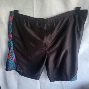 harbor bay 4xl swim trunks black Hawaiian floral print blue pink vintage? 90s‎